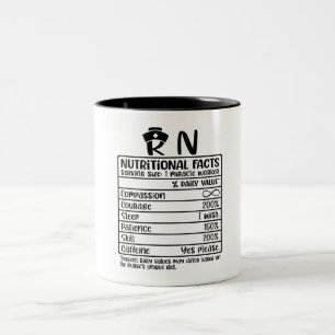 Modern Registered Nurse RN Nutritional Fact Two-Tone Coffee Mug