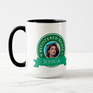 Modern Registered Nurse RN Personalised Badge Logo Mug