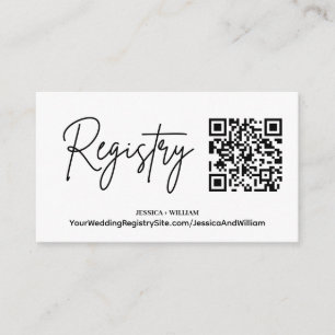 Modern Registry   Wedding Registry QR Code Enclosure Card