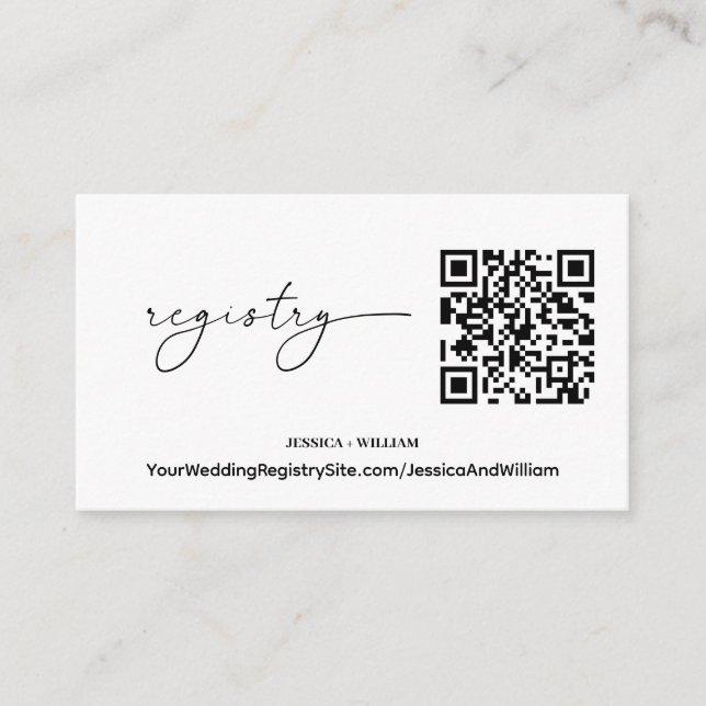 Modern Registry | Wedding Registry QR Code Enclosure Card (Front)