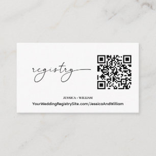 Modern Registry   Wedding Registry QR Code Enclosure Card