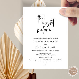 Modern Rehearsal Dinner, The night before Invitati Invitation