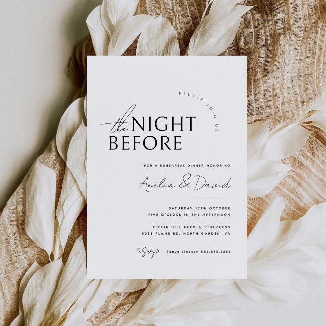 Modern Rehearsal Dinner The Night Before Invitation (Creator Uploaded)