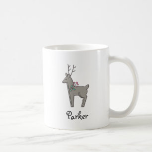 Modern Reindeer Christmas Personal Name Coffee Mug