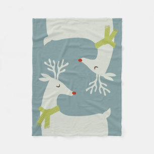 Modern Reindeer Holiday Blanket