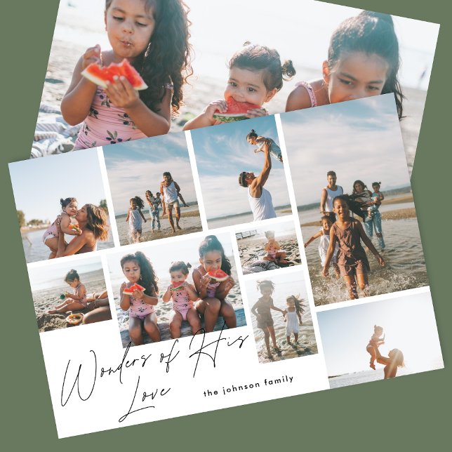 Modern Religious 9 Photo Wonders of his Love Holiday Card (Creator Uploaded)