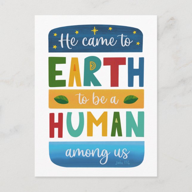 Modern Religious Christian Christmas John 1 14 Postcard (Front)