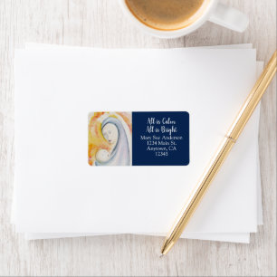 Modern Religious Christmas Madonna and Child Label