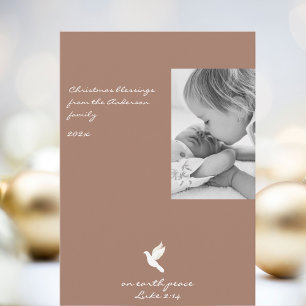 Modern religious Christmas photo Holiday Card