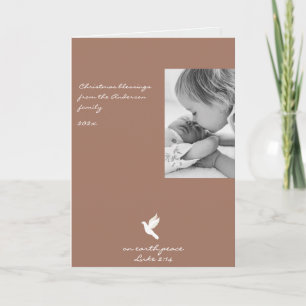 Modern religious Christmas photo Holiday Card