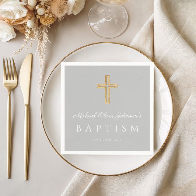 Modern Religious Cross Baptism Napkin (Modern Religious Cross Baptism Napkins)