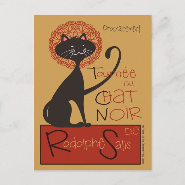 Modern Remake of Le Chat Noir Black Cat Postcard (Front)