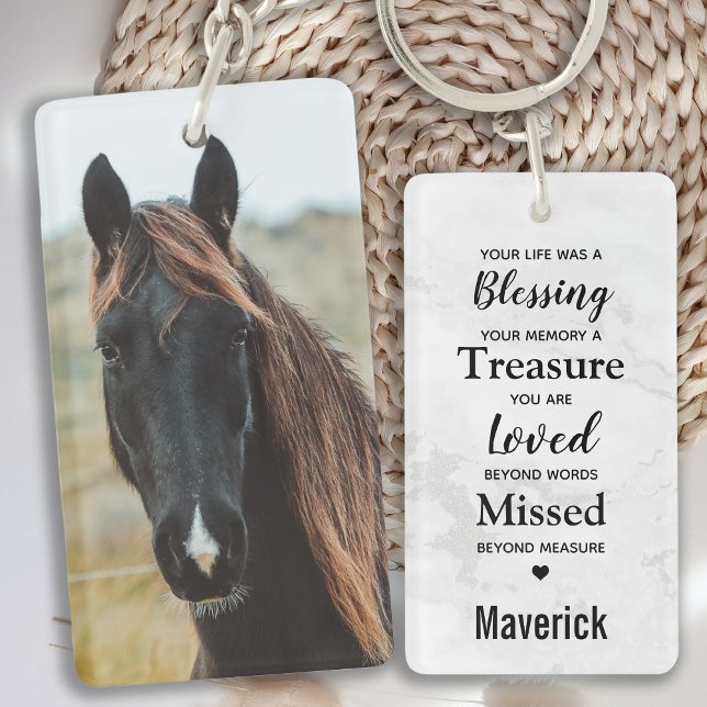 Modern Remembrance Custom Photo Pet Memorial Key Ring (Creator Uploaded)