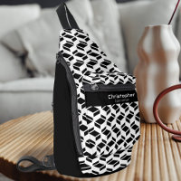 Modern Repeat Pattern Black White