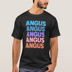 Modern Repeated Text Angus T-Shirt