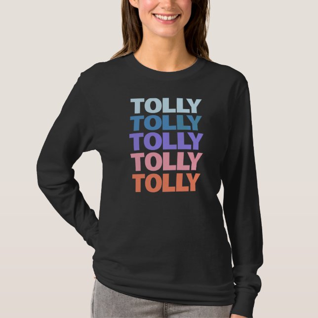 Modern Repeated Text Design Tolly T-Shirt (Front)