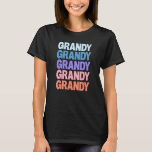 Modern Repeated Text Grandy Grandpa Granddad T-Shirt