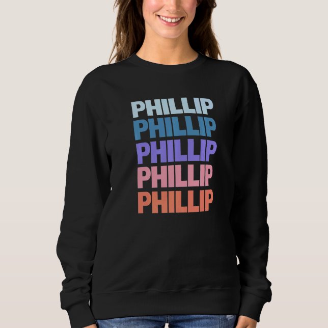 Modern Repeated Text Phillip Sweatshirt (Front)
