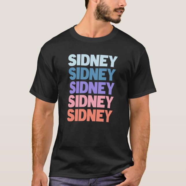 Modern Repeated Text Sidney T-Shirt (Front)