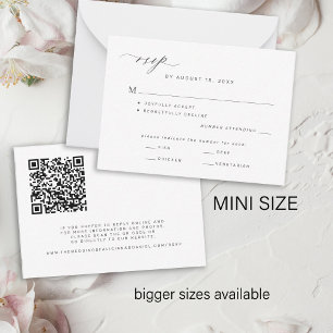 Modern reply by mail or scan QR code wedding RSVP Card
