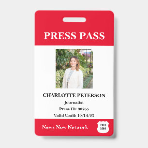 Modern Reporter Press Pass ID Badge