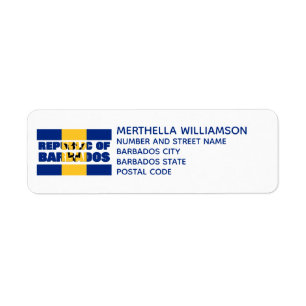 Modern REPUBLIC BARBADOS Return Address Label