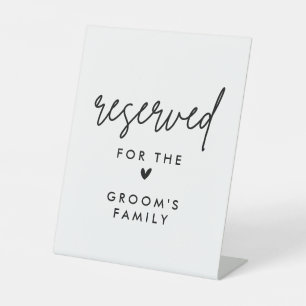 Modern Reserved Groom Family Wedding Table Signs