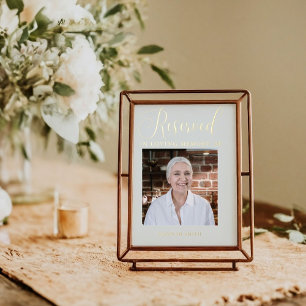 Modern Reserved Memorial Photo Memorial Sign