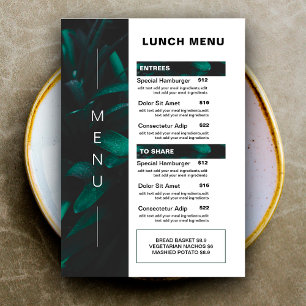 Modern Restaurant Lunch Food Menu   Price List