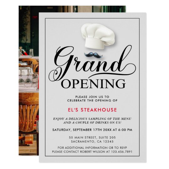 Modern Restaurant Opening Invitation