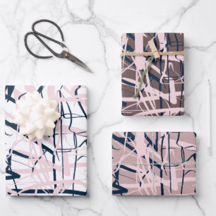 Modern reteo wrapping paper sheet
