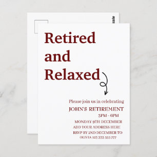 Modern Retired and Relaxed Retirement Funny Custom Postcard