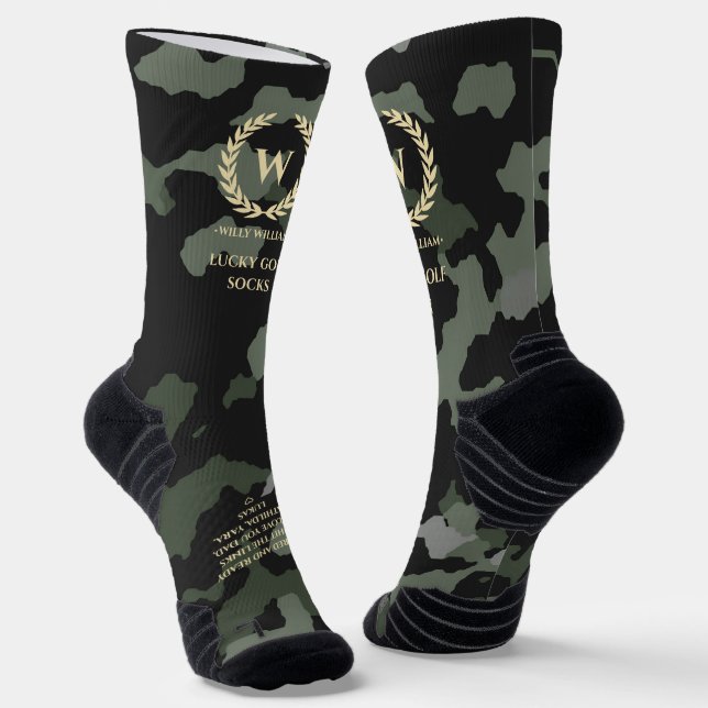 MODERN RETIREMENT GOLF MONOGRAM LUCKY GOLF SOCKS (Angled)