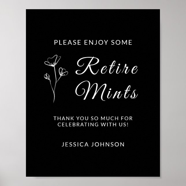 Modern Retirement Party Favour Sign (Front)