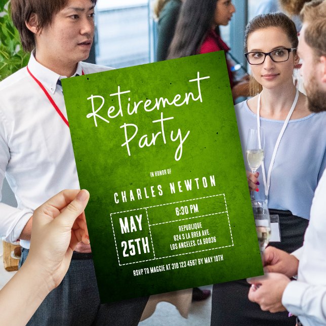 Modern Retirement Party Invitation Green Gradient (Creator Uploaded)