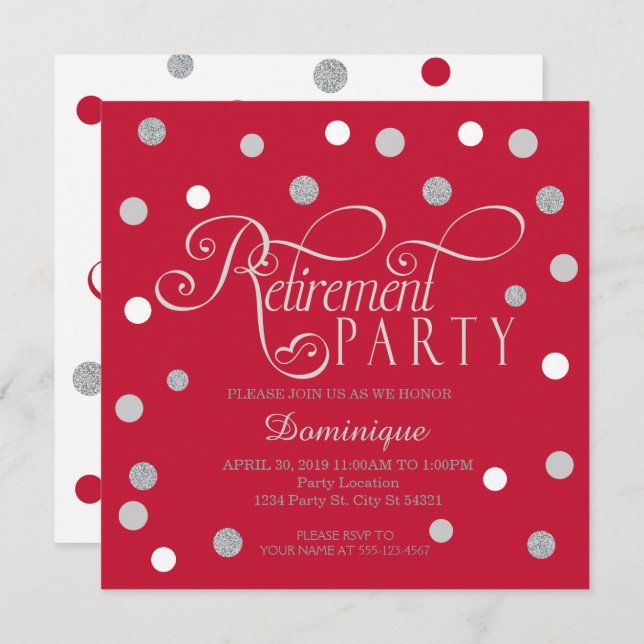 Modern Retirement Party Invitations (Front/Back)