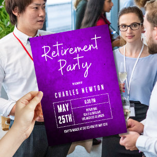Modern Retirement Party Invite Purple Gradient