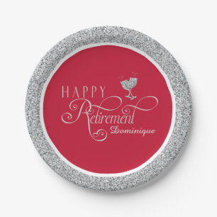 Modern Retirement Party Plates 7 Inch Paper Plate