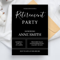 Modern Retirement Party Simple Retired Celebration
