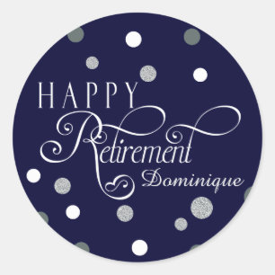 Modern Retirement Party Stickers