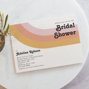 Modern Retro 70's Rainbow Bridal Shower Invitation