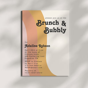 Modern Retro 70's Rainbow Brunch and Bubbly Invitation