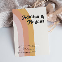 Modern Retro 70's Rainbow Casual Wedding