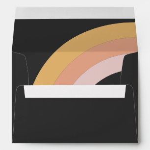 Modern Retro 70's Rainbow Dark Wedding Invitation Envelope