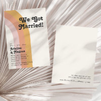 Modern Retro 70's Rainbow Elopement Announcement