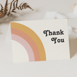 Modern Retro 70's Rainbow   Folded Thank You Card