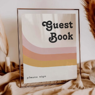 Modern Retro 70's Rainbow Guest Book Sign