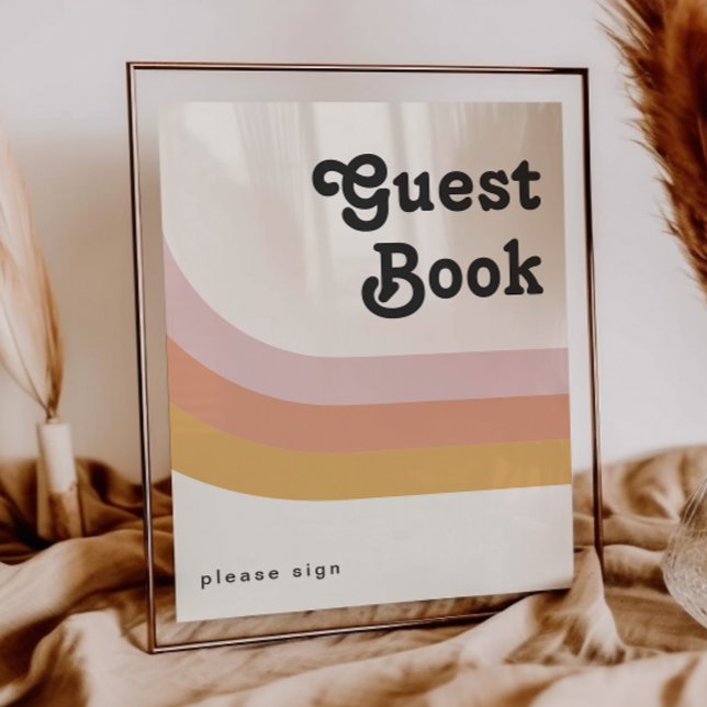 Modern Retro 70's Rainbow Guest Book Sign (Creator Uploaded)