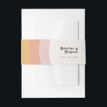 Modern Retro 70's Rainbow Invitation Belly Band<br><div class="desc">This modern retro 70's rainbow invitation belly band is perfect for your simple vintage orange, rose gold, and blush pink wedding. Designed with elements of a classic, colourful boho arch and groovy minimalist stripes. The design has a unique abstract tropical beach feel, great for any spring, summer, or fall wedding....</div>