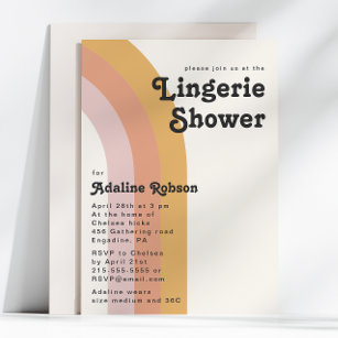Modern Retro 70's Rainbow Lingerie Shower Invitation